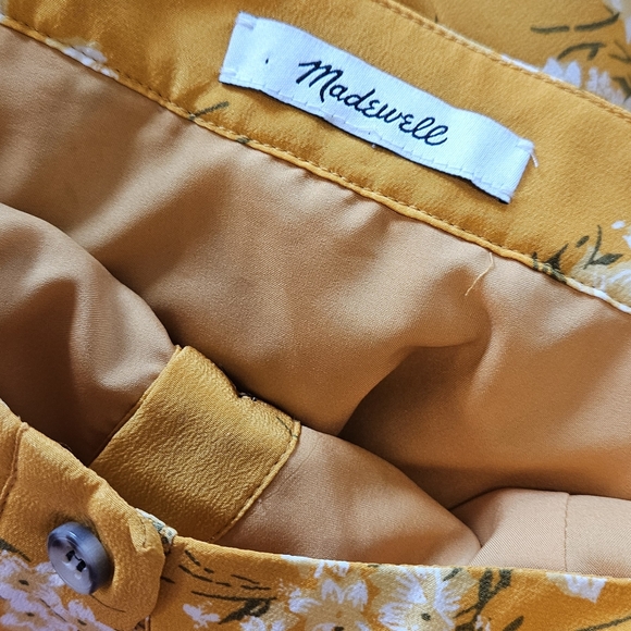 Madewell Yellow Silk Fleur Bow-Back Dress in Butterfly Garden Floral XS - Picture 10 of 13